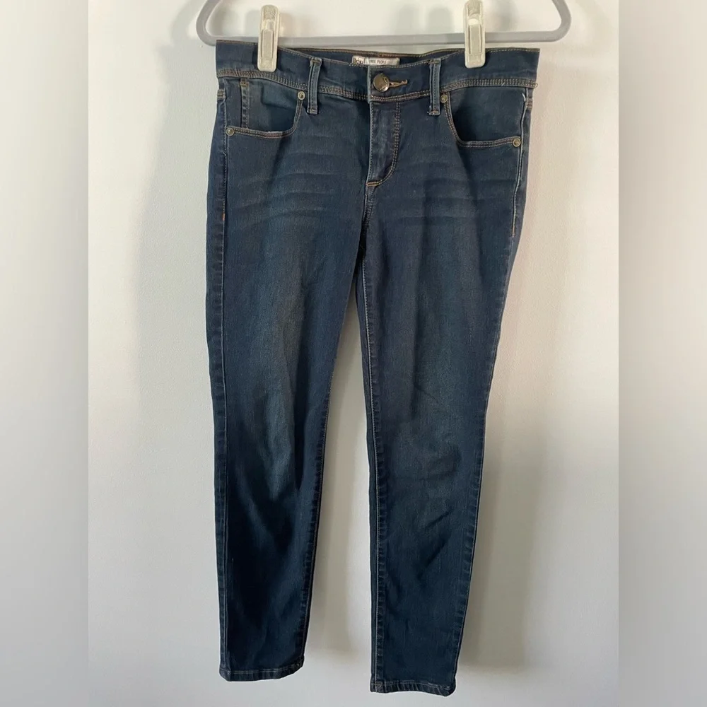 Free People Dark Denim Skinny Jeans